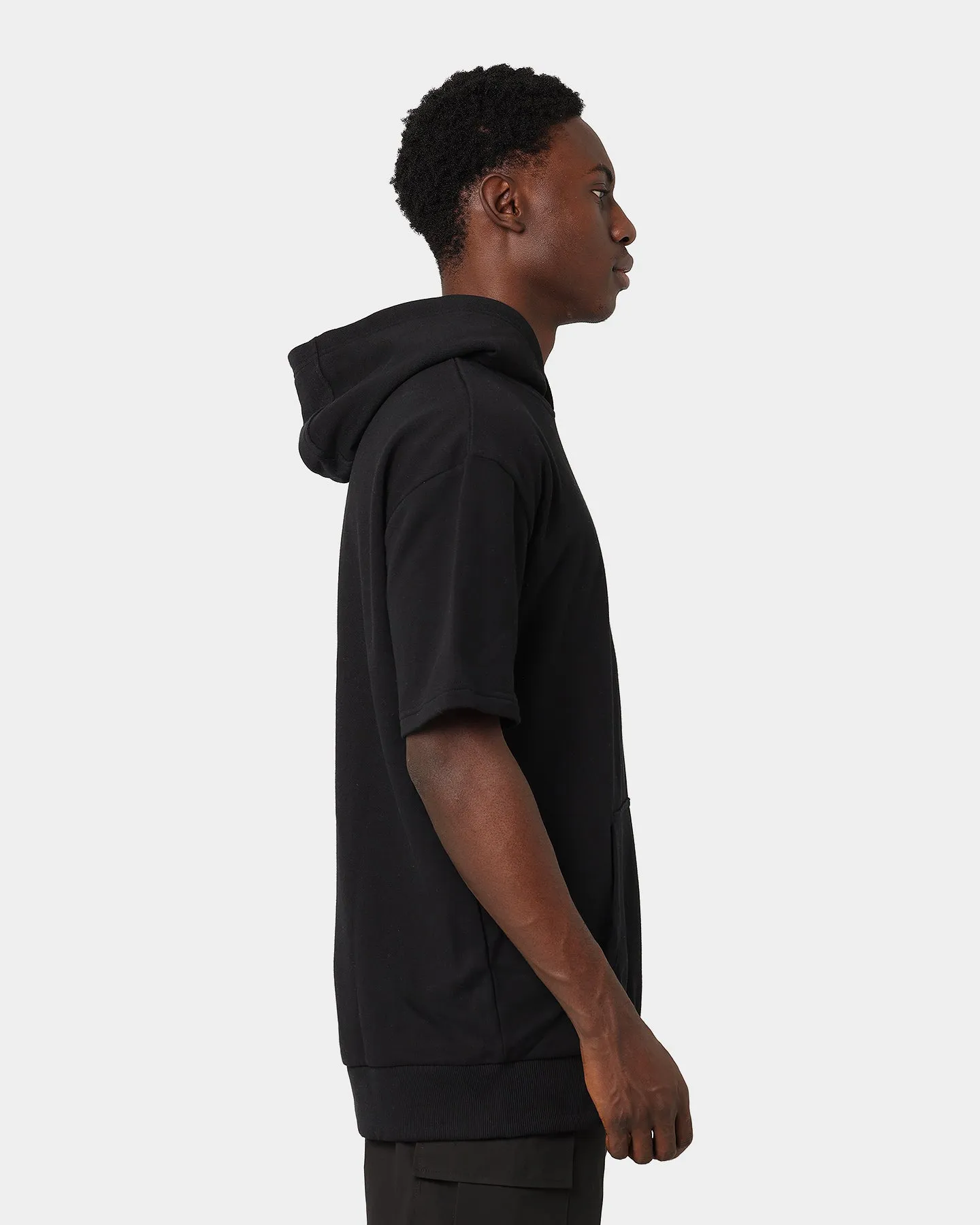 New Era Oversized Short Sleeved Hoodie Black