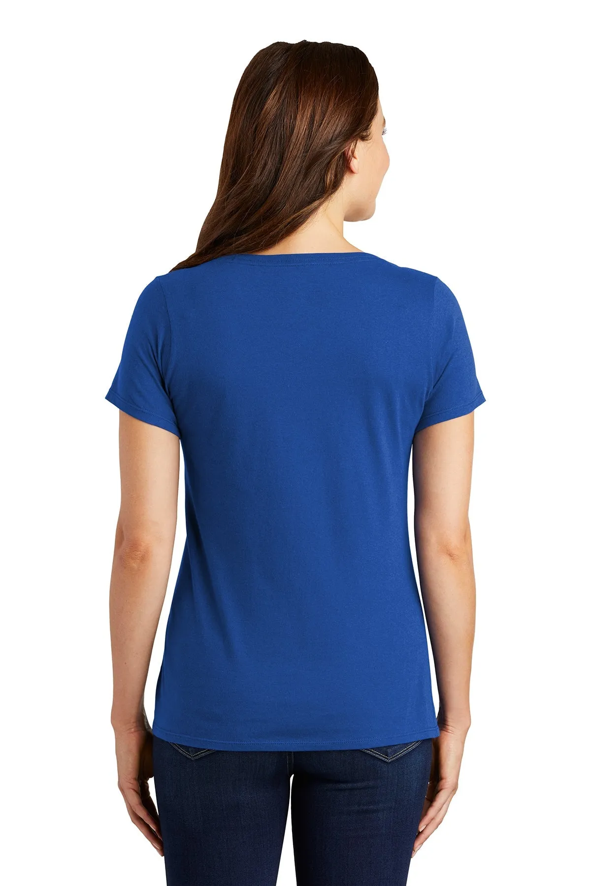 Nike Ladies DriFIT CottonPoly Scoop Neck Custom Tees, Rush Blue