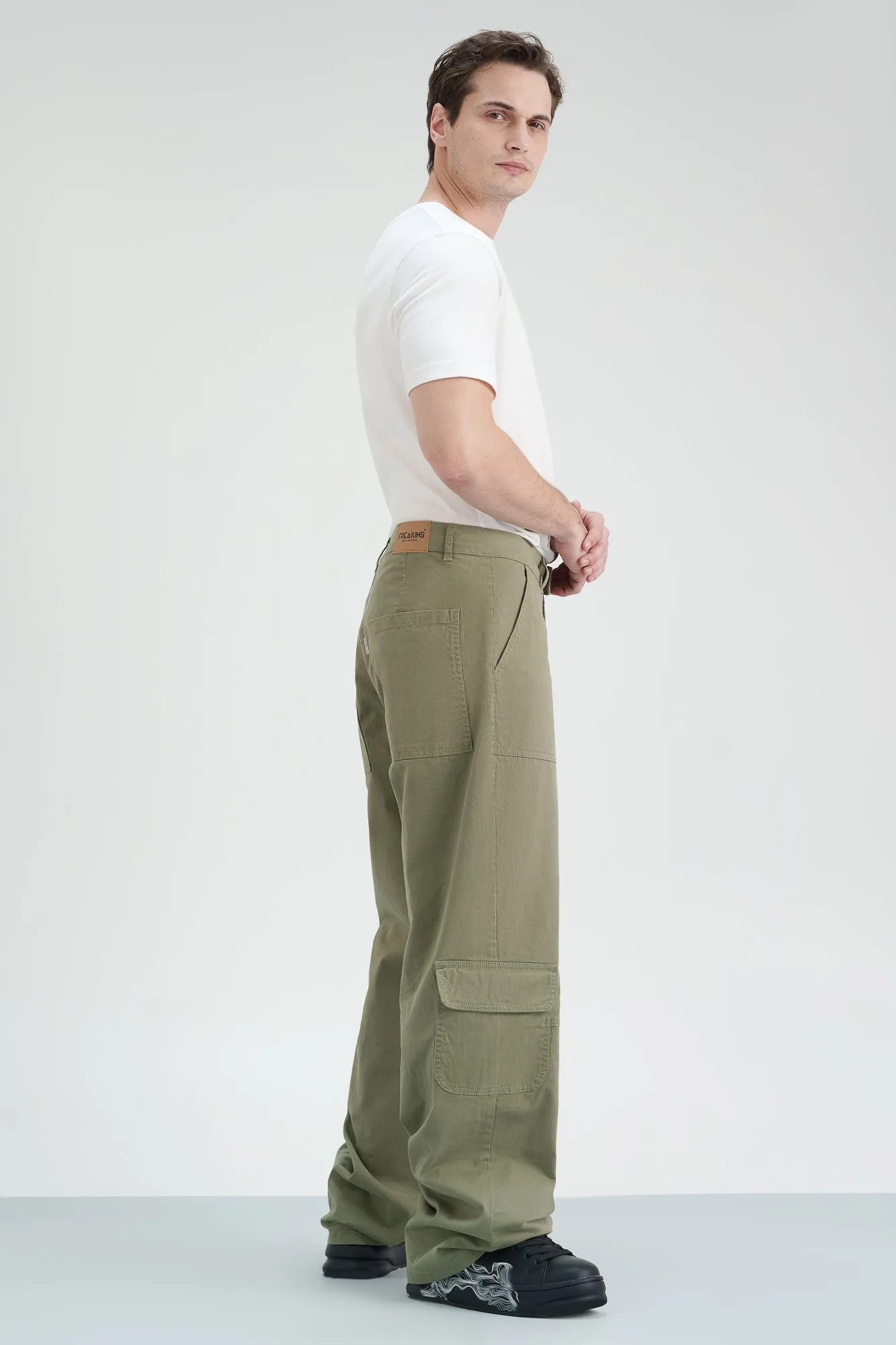 Olive Stone Men's Straight Fit Cargo