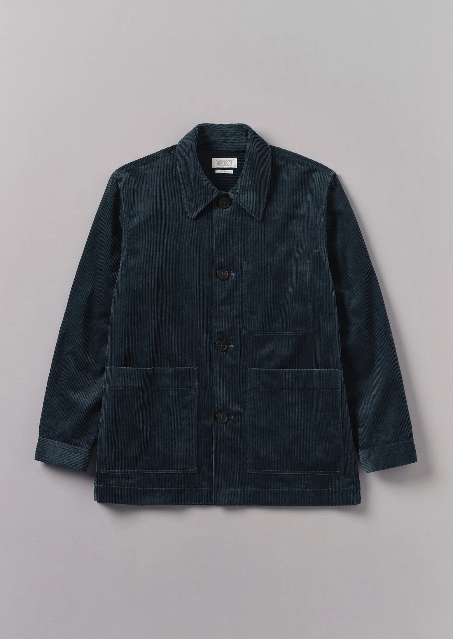 Organic Cord Point Collar Jacket | Dusty Navy