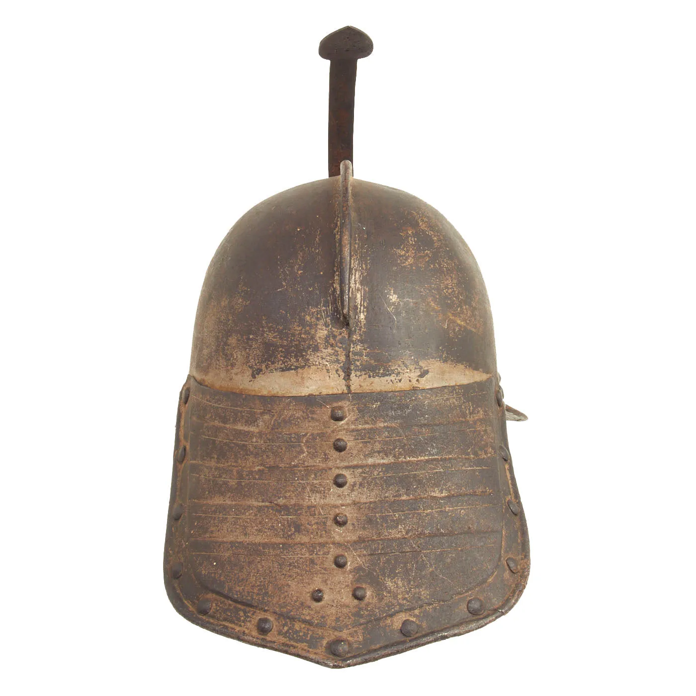 Original British 17th Century English Civil War Harquebusier Lobstertail Helmet - Circa 1640