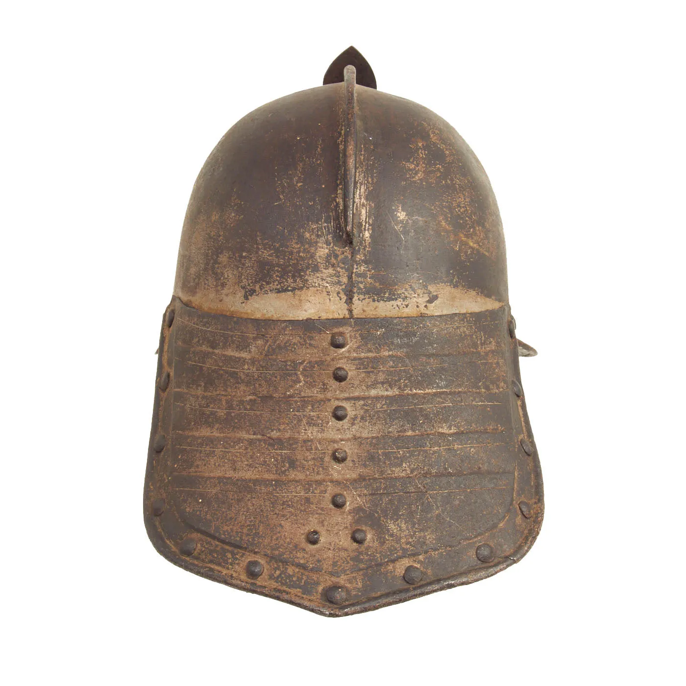 Original British 17th Century English Civil War Harquebusier Lobstertail Helmet - Circa 1640