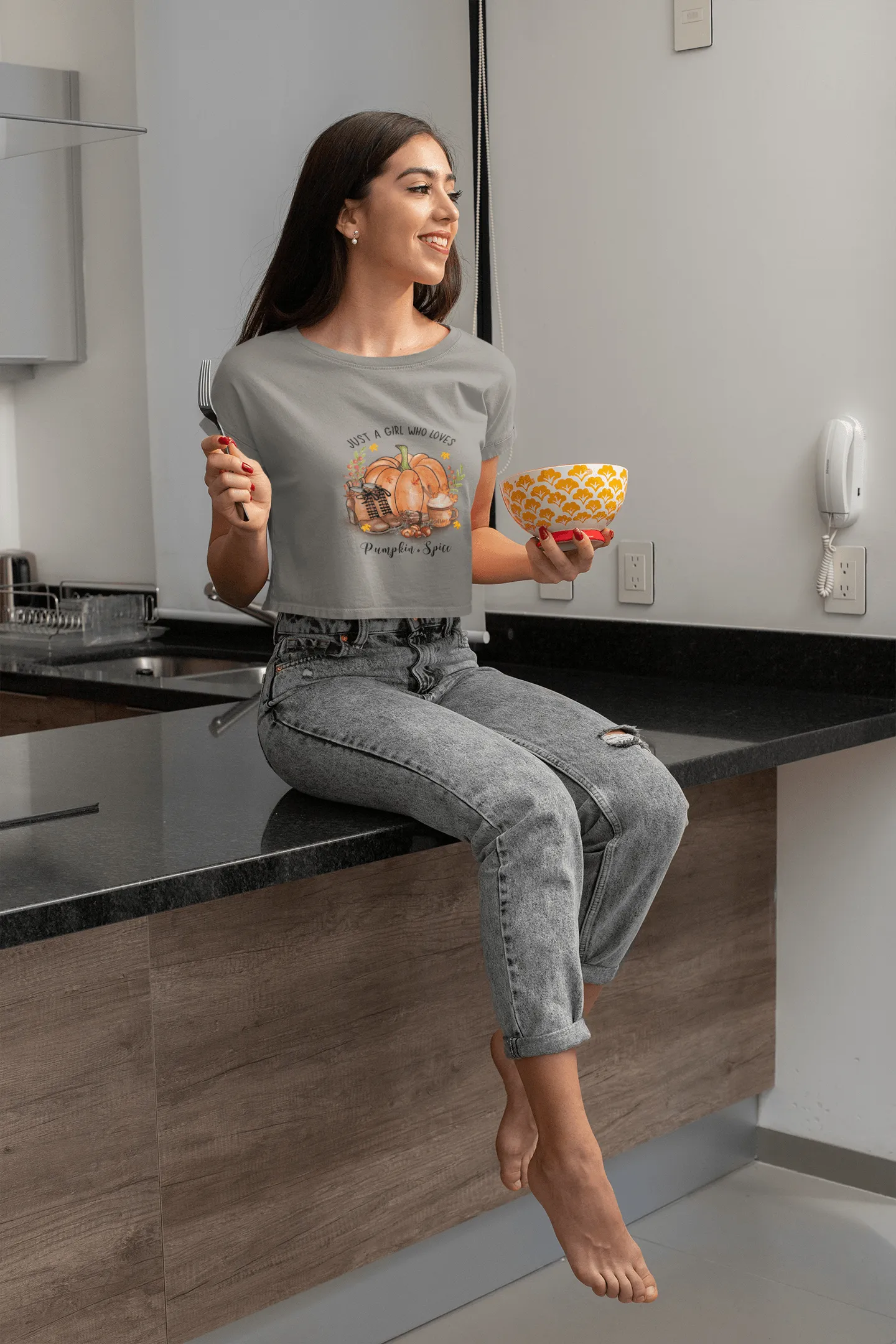 Pumpkin Spice Cropped T-Shirt