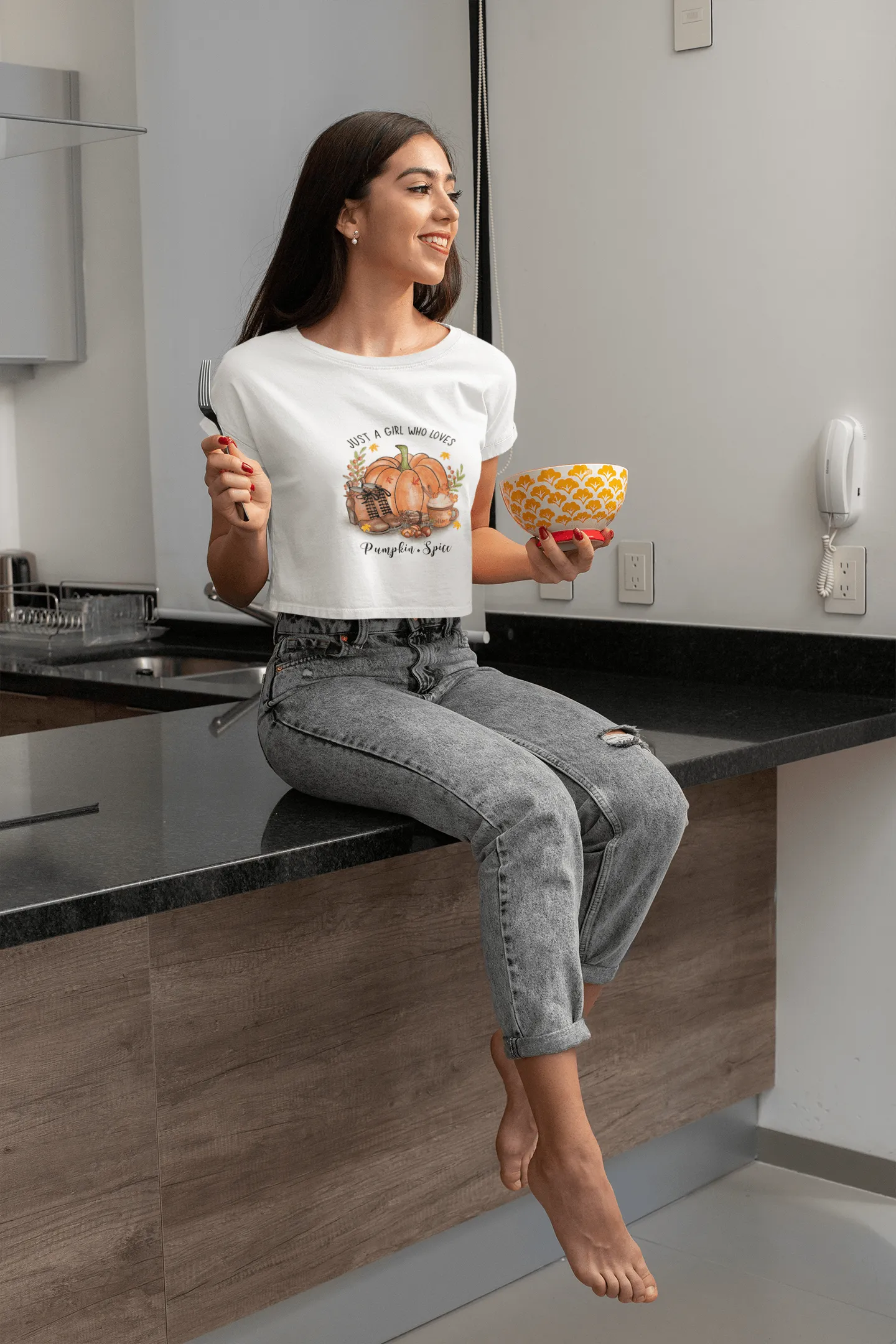 Pumpkin Spice Cropped T-Shirt