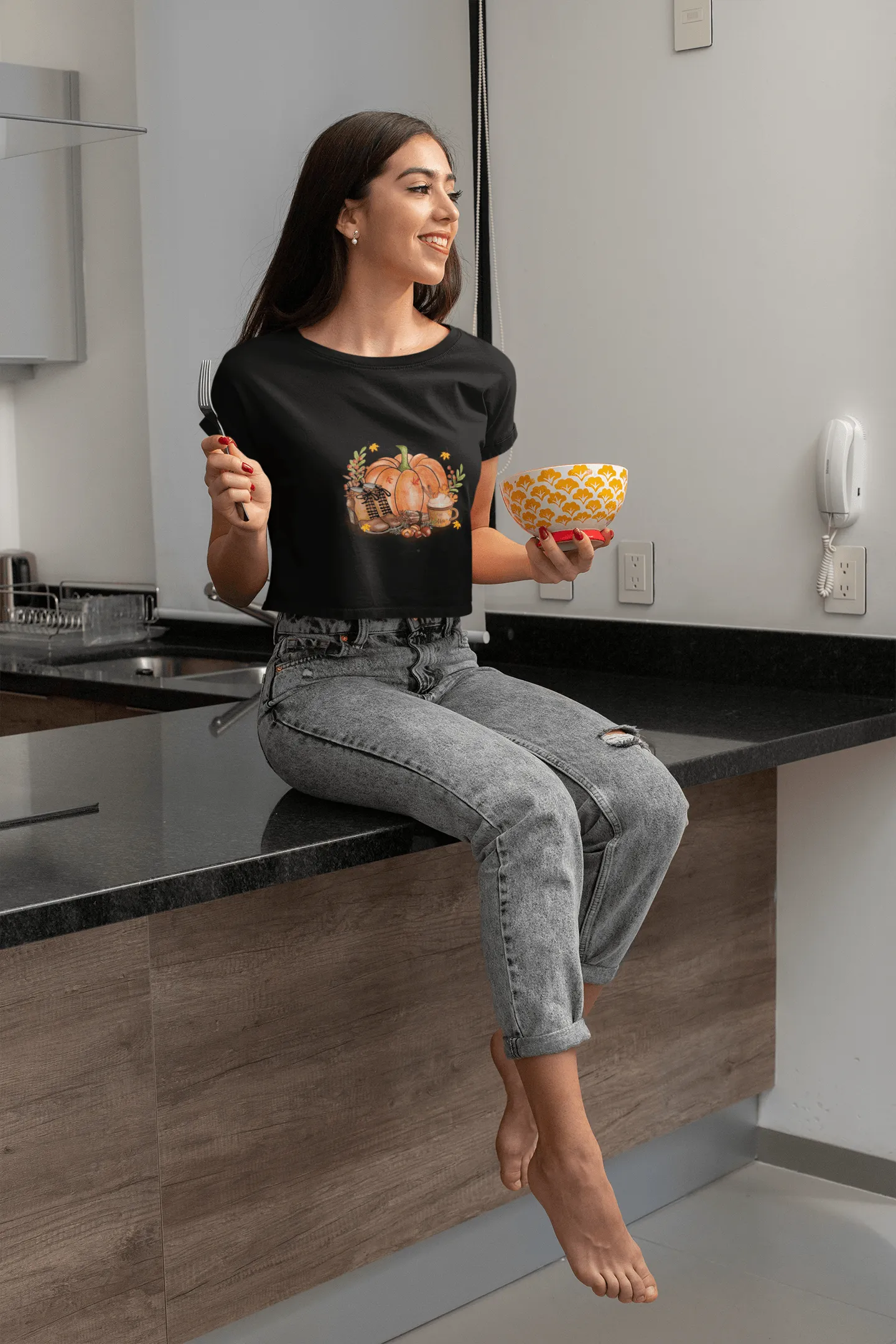 Pumpkin Spice Cropped T-Shirt