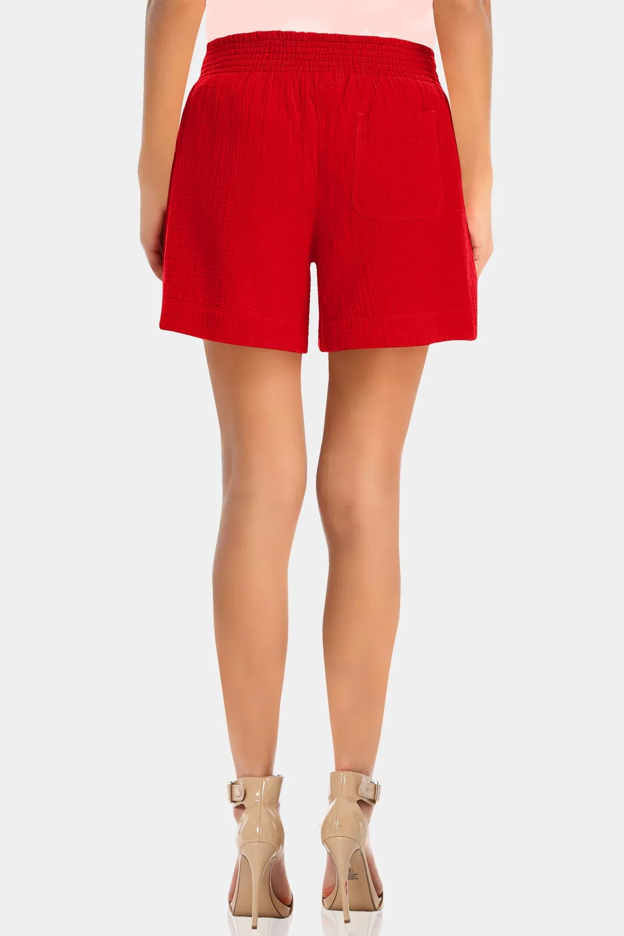 Red Designer Shorts For Ladies