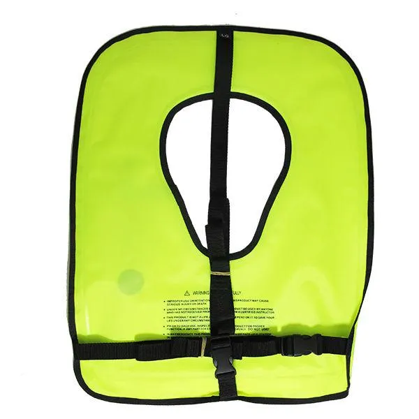 Scuba Choice Adult Neon Yellow Snorkel Vest with Name box, X-Large