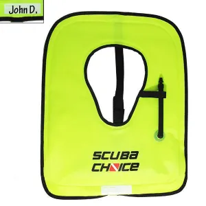 Scuba Choice Adult Neon Yellow Snorkel Vest with Name box, X-Large