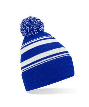 Striped fan beanie | Bright Royal/White