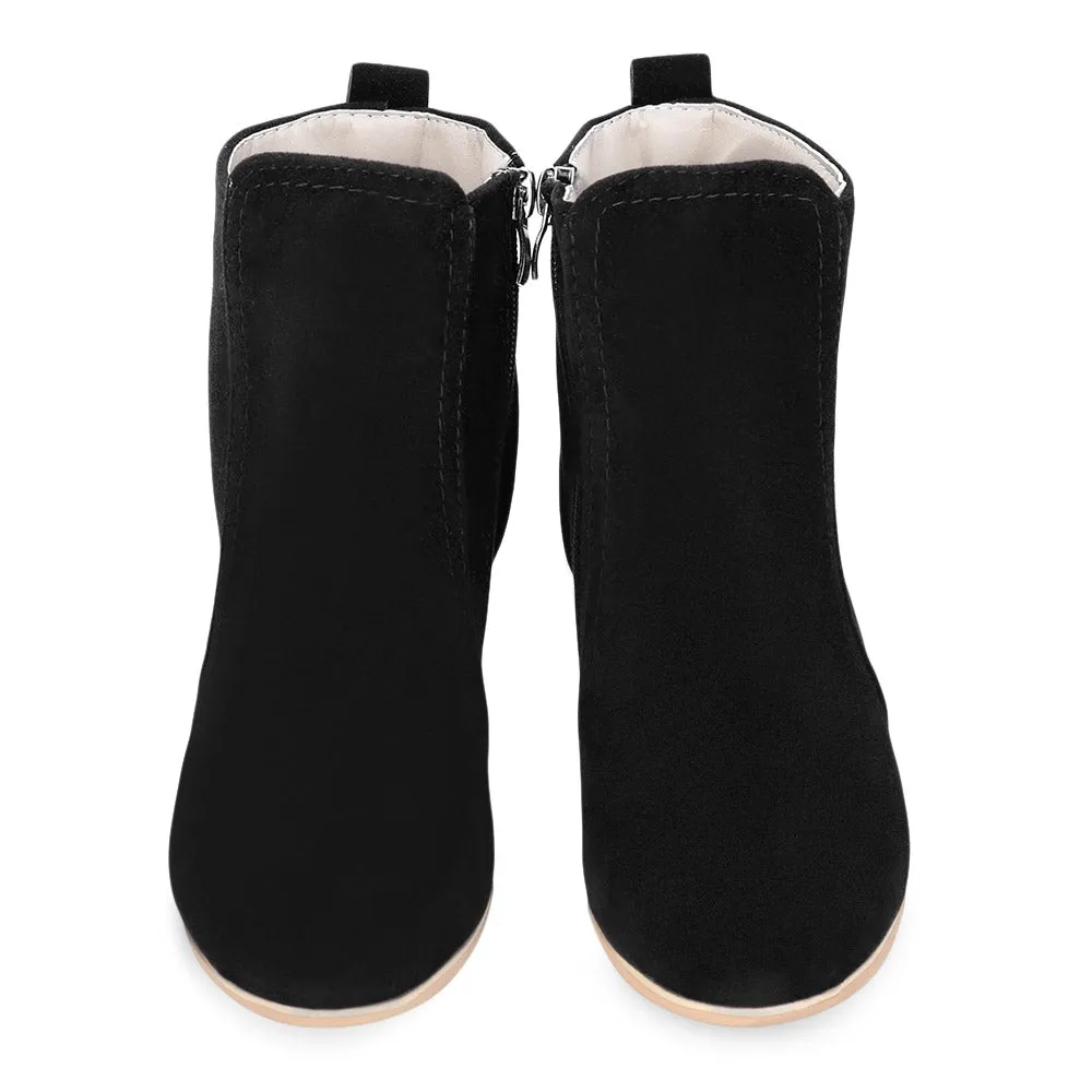 Stylish Side Zipper Scrub Martin Boots Pure Color Women High Heel Shoes