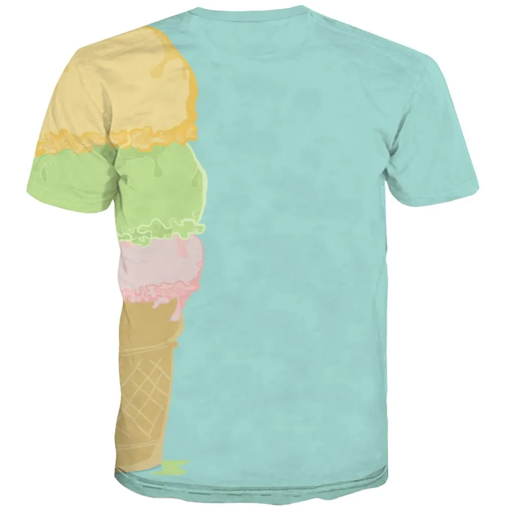 Sweet T shirts Men Gourmet Tshirt Printed Icecream T-shirts 3d Colourful Tshirts Casual