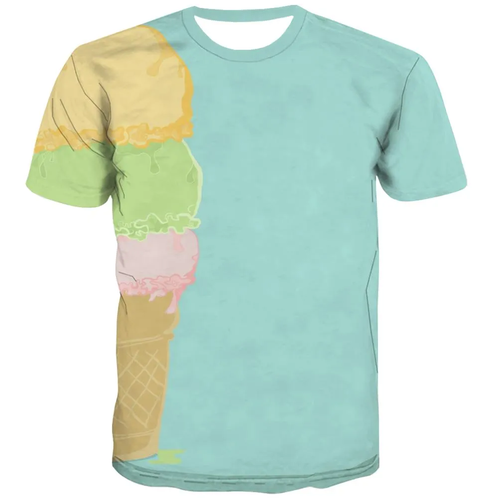 Sweet T shirts Men Gourmet Tshirt Printed Icecream T-shirts 3d Colourful Tshirts Casual