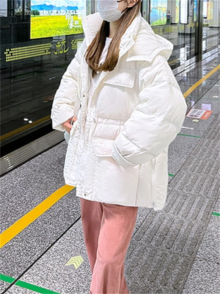 Syiwidii Green Parkas Coat Women Winter Jacket Autumn 2022 Korean Fashion Oversized Jackets Casual Thicken Warm Y2k Outerwear