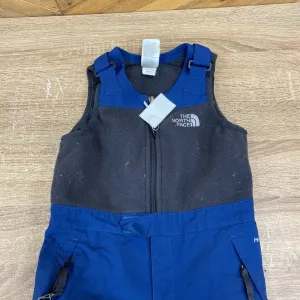 The North Face - Children's Fleece Bibbed Snow Pants - MSRP $110: blue / grey-infant-4 years