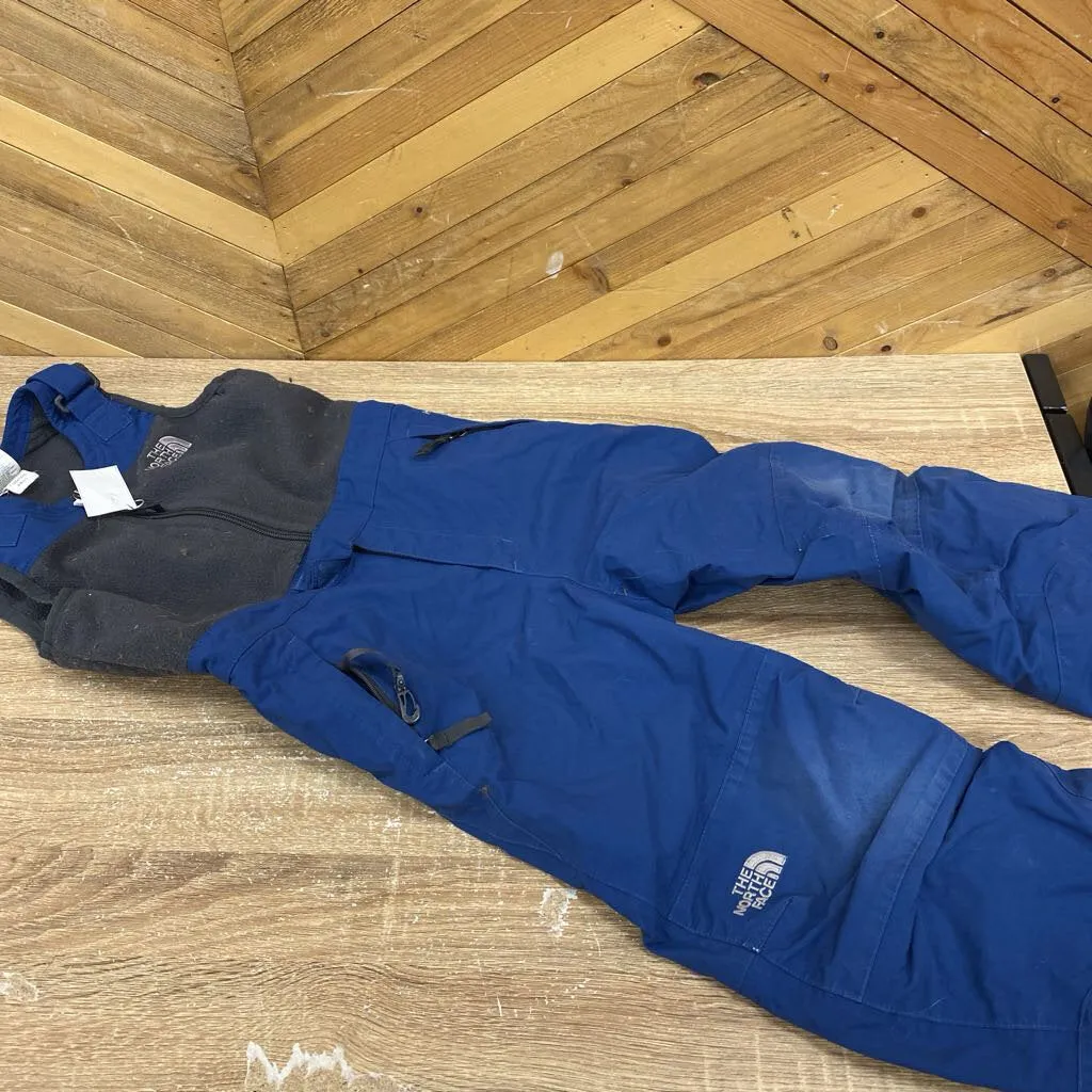 The North Face - Children's Fleece Bibbed Snow Pants - MSRP $110: blue / grey-infant-4 years