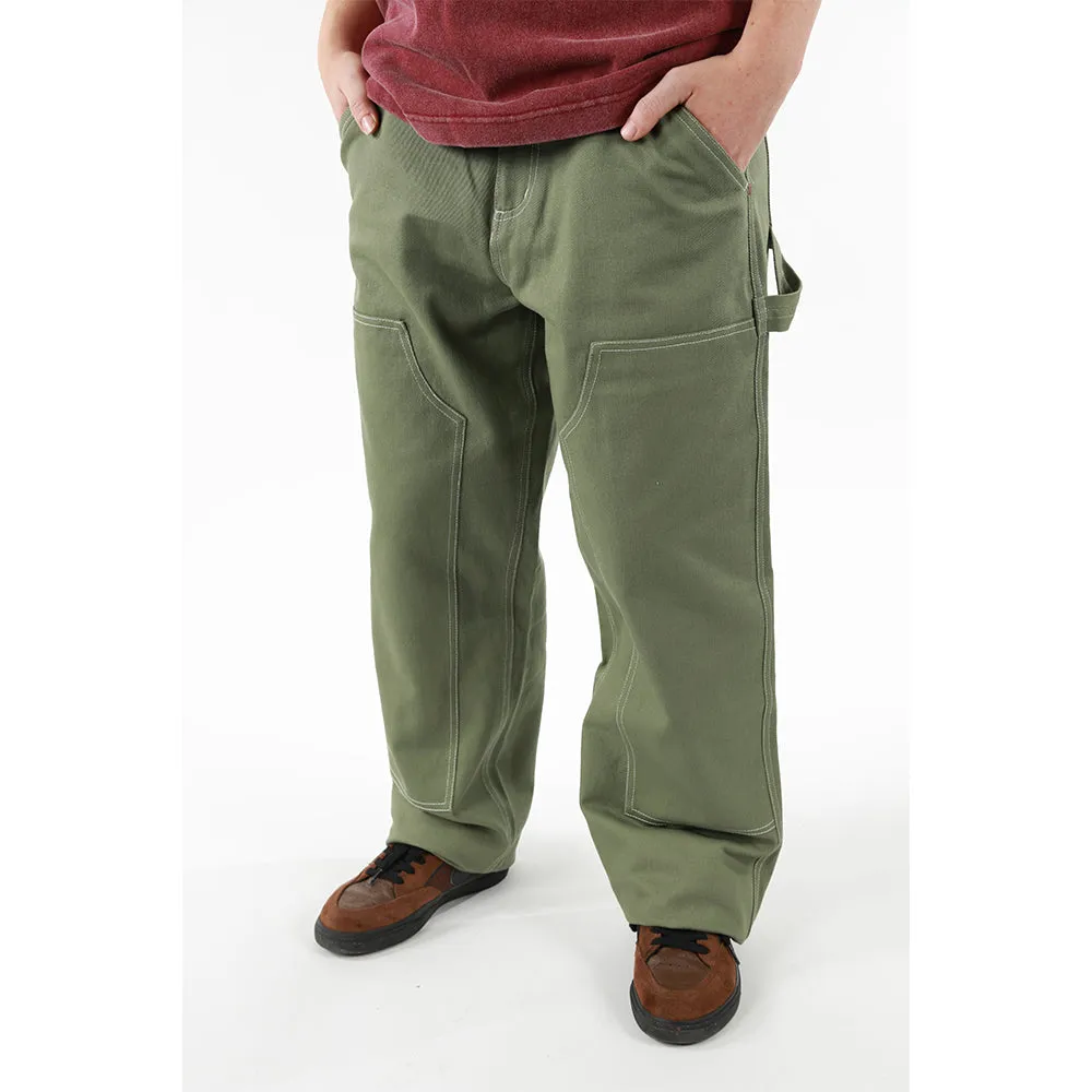 Theories PIANO TRAP Double Knee Carpenter Pant Sage Contrast Stitch