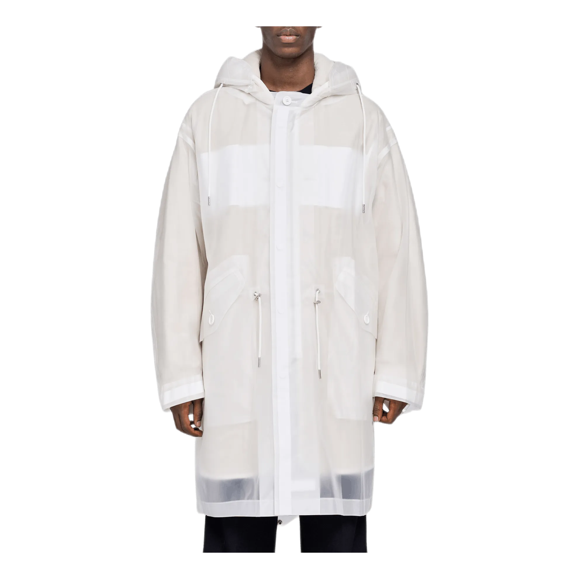 Transparent Fishtail Parka White