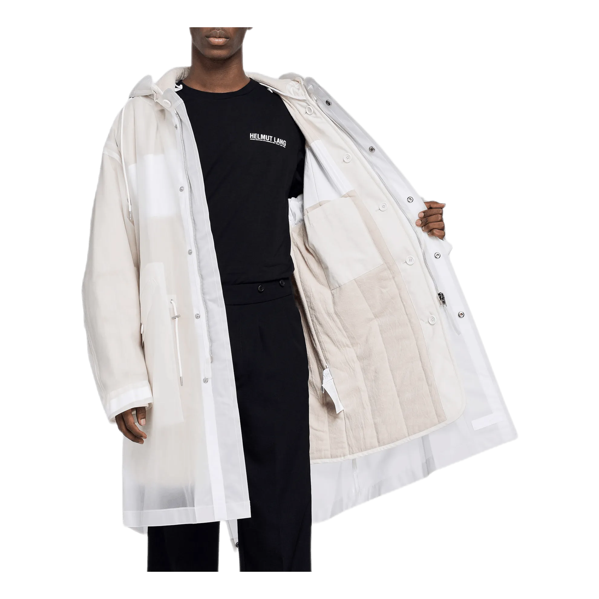 Transparent Fishtail Parka White