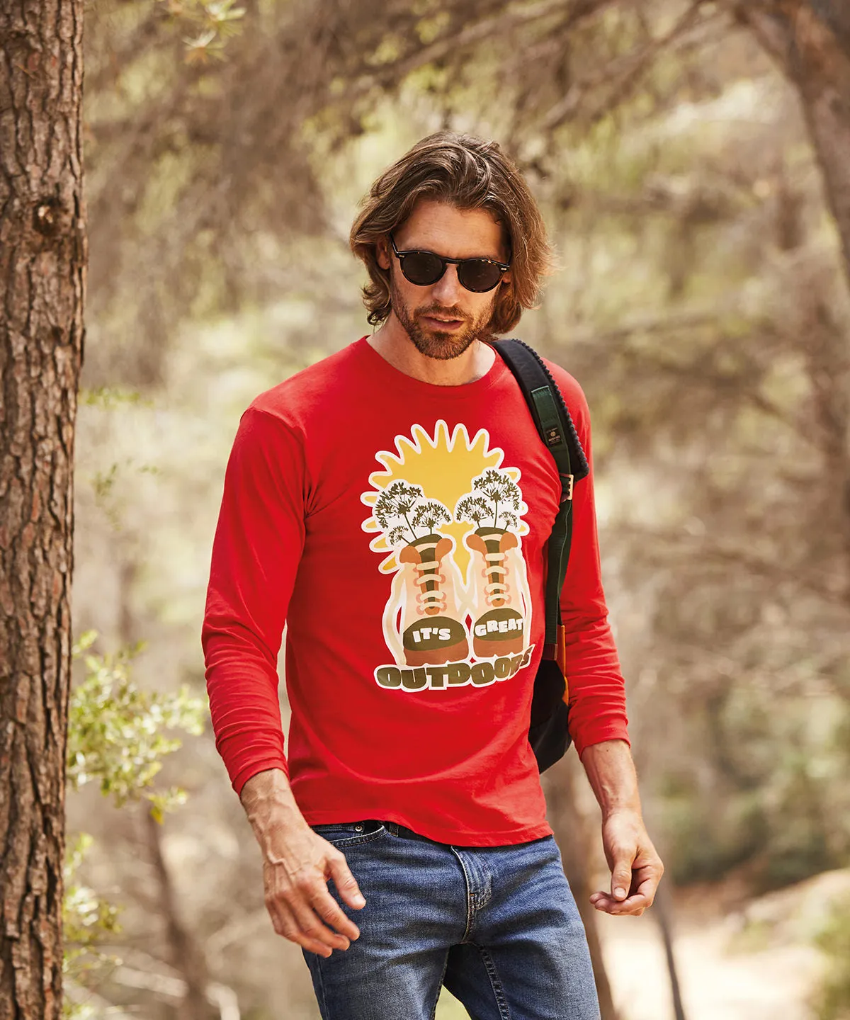 Valueweight long sleeve T | Red