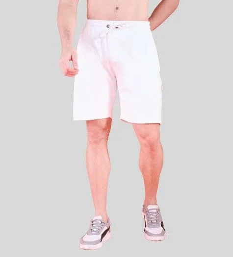 White Aquatic Elegance Shorts For Men