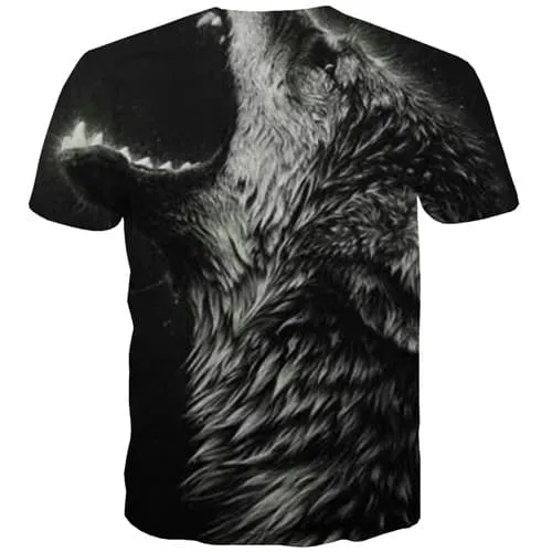 Wolf T shirts Men Animal Tshirt Printed Black Tshirts Casual War T shirts Funny Gothic Tshirt Anime Short Sleeve T shirts