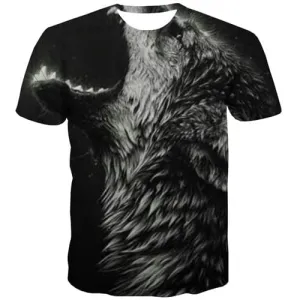 Wolf T shirts Men Animal Tshirt Printed Black Tshirts Casual War T shirts Funny Gothic Tshirt Anime Short Sleeve T shirts