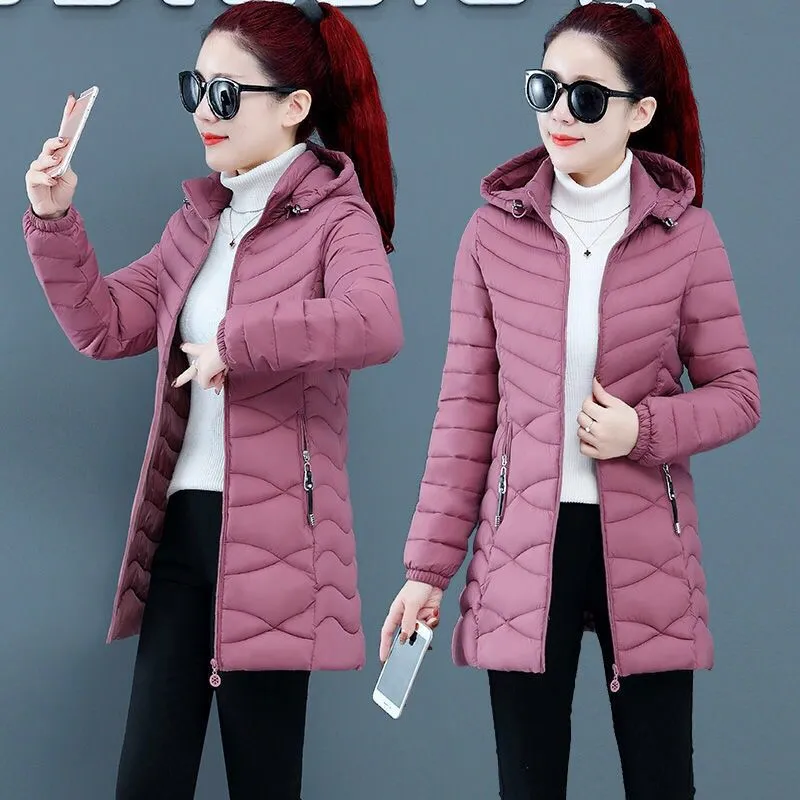 Women`s Jackets Coats Winter Solid Thick Parkas Woman Clothing Hot Sale Hooded Zipper Warm Fashion Long Overcoats Female Clothes