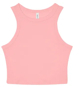 Womens micro rib racer tank | Solid Pink Blend