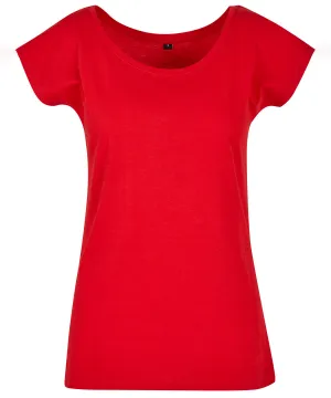 Womens wide neck tee | City Red